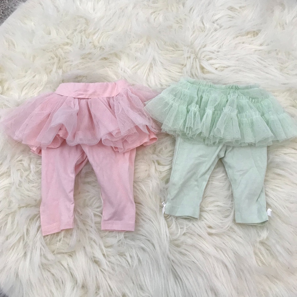 Lot of 2 Baby Tutu Legging Pants 3-6 months